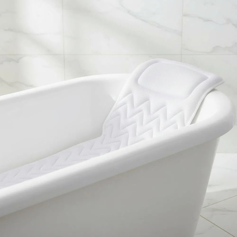 

Luxury Bath Pillow for Bathtub - Full Body Mat & Headrest with Suction Cups, Spa Accessories for Women and Men