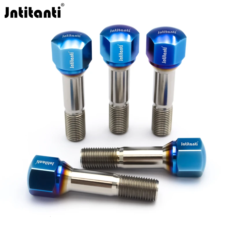 Jntitanti lug bolts never rust racing parts cone seat Gr.5 titanium hub bolt wheel bolt M14*1.5*52mm for Ferrari racing car
