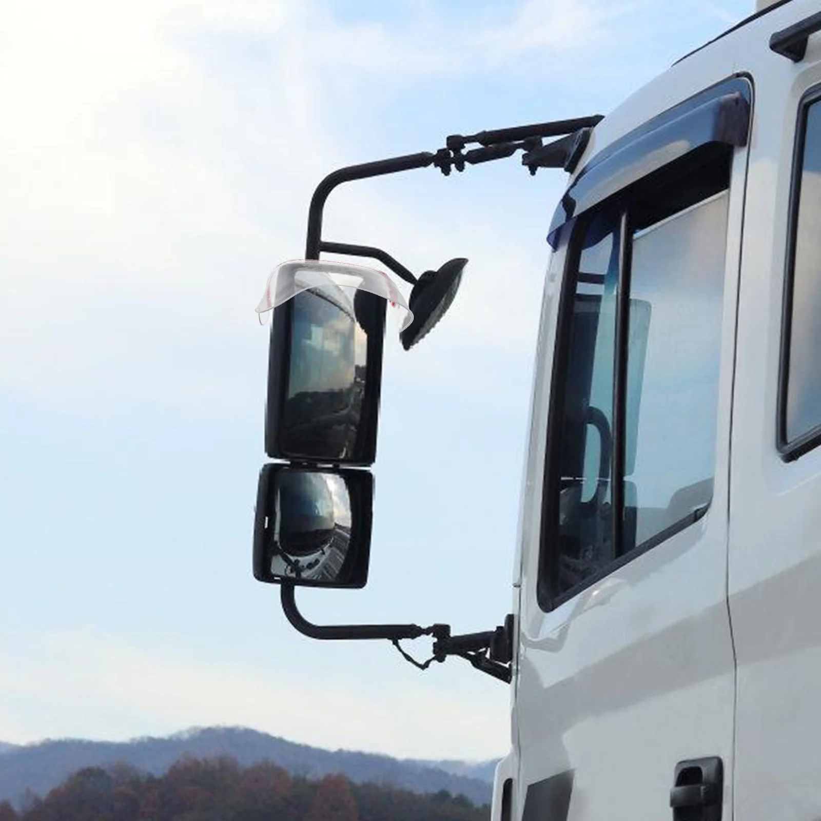 

1Pair Rearview Mirror Rain Eyebrow Truck Side Mirror Rain Visor Cover Adhesive Waterproof Guard Clear Visibility