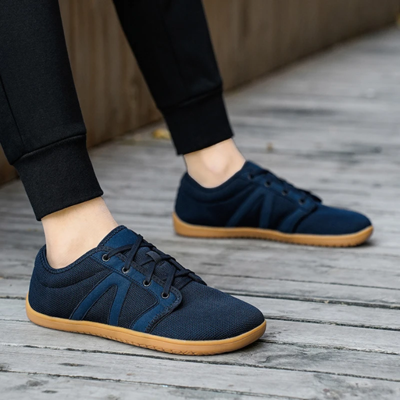 عبر المدرب حذاء رجالي حافي القدمين أحذية مشي واسعة ToeBox أحذية رياضية للجنسين الحد الأدنى صفر قطرة وحيد الحياكة عادية حجم كبير