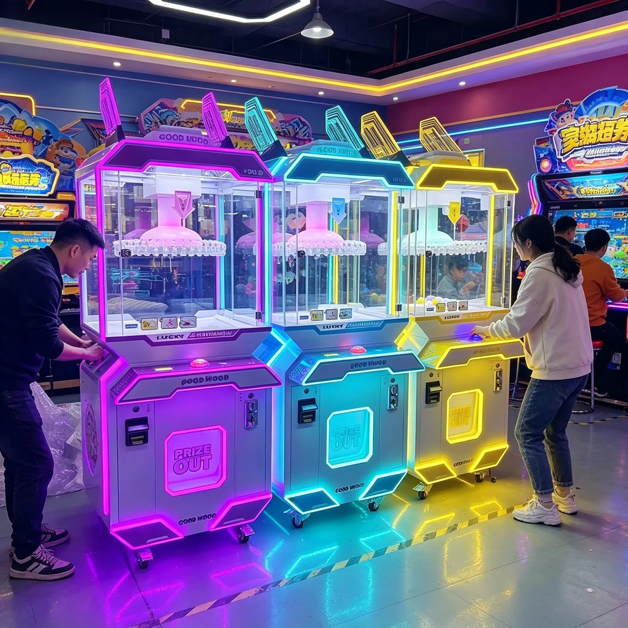 Commercial 40 60 Clips Keychain Vending Machine Arcade Game Machine Rotating Carousel Prize Machine for High ROI Business Mall