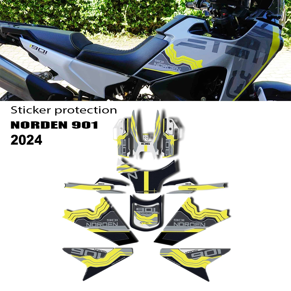 Motorcycle Protection Accessories for Norden 901 2024 901 Norden 3D Sticker Kit Motorcycle Fuel Tank Sticker Decoration