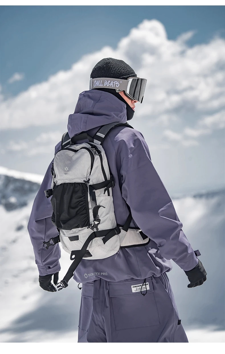 John Snow Ski-Touren-Rucksack für Herren und Damen, leichter Tagesrucksack zum Snowboarden, Rückenland, Skifahren, Wandern und Bergsteigen – Detail 7