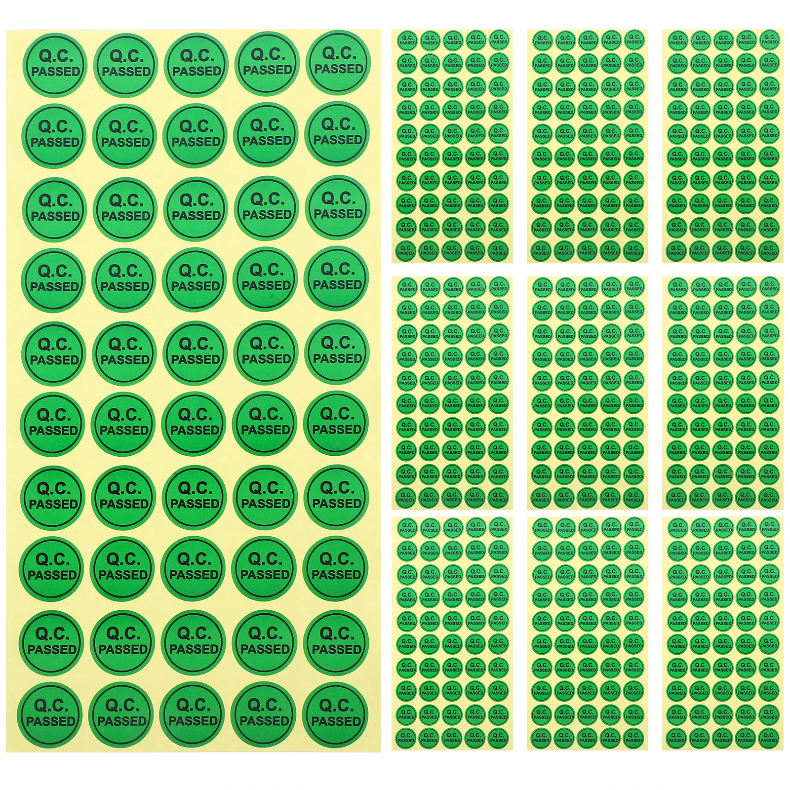 

1000pcs Qualified Stickers Green Inspection Labels Adhesive Tags Warehouse Shipping Decals Easy Peel Coated Paper for Factory