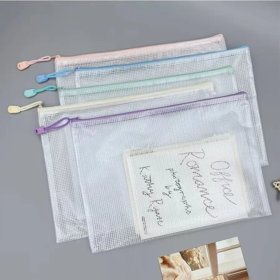 

3/6/12 шт. Набор сетчатых пакетов для файлов на молнии формата А4 — для хранения учебников и тестовой бумаги в пяти цветах для школьного и делового использования