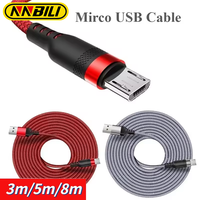 NNBILI Extender Micro Usb Fast Charging Cable Charger 3M/5M/8M Micro Usb Cord for Xiaomi Samsung Huawei Mobile Phone Data Cord