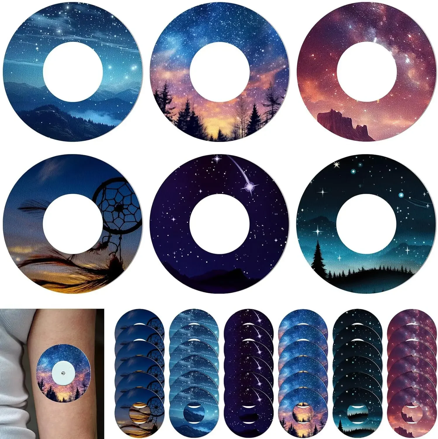 Adhesive Patches for Libre 2/3 and Insulin Pumps,Universal CGM Patches,Waterproof CGM Sensor Patches for 10+Days, Latex-Free