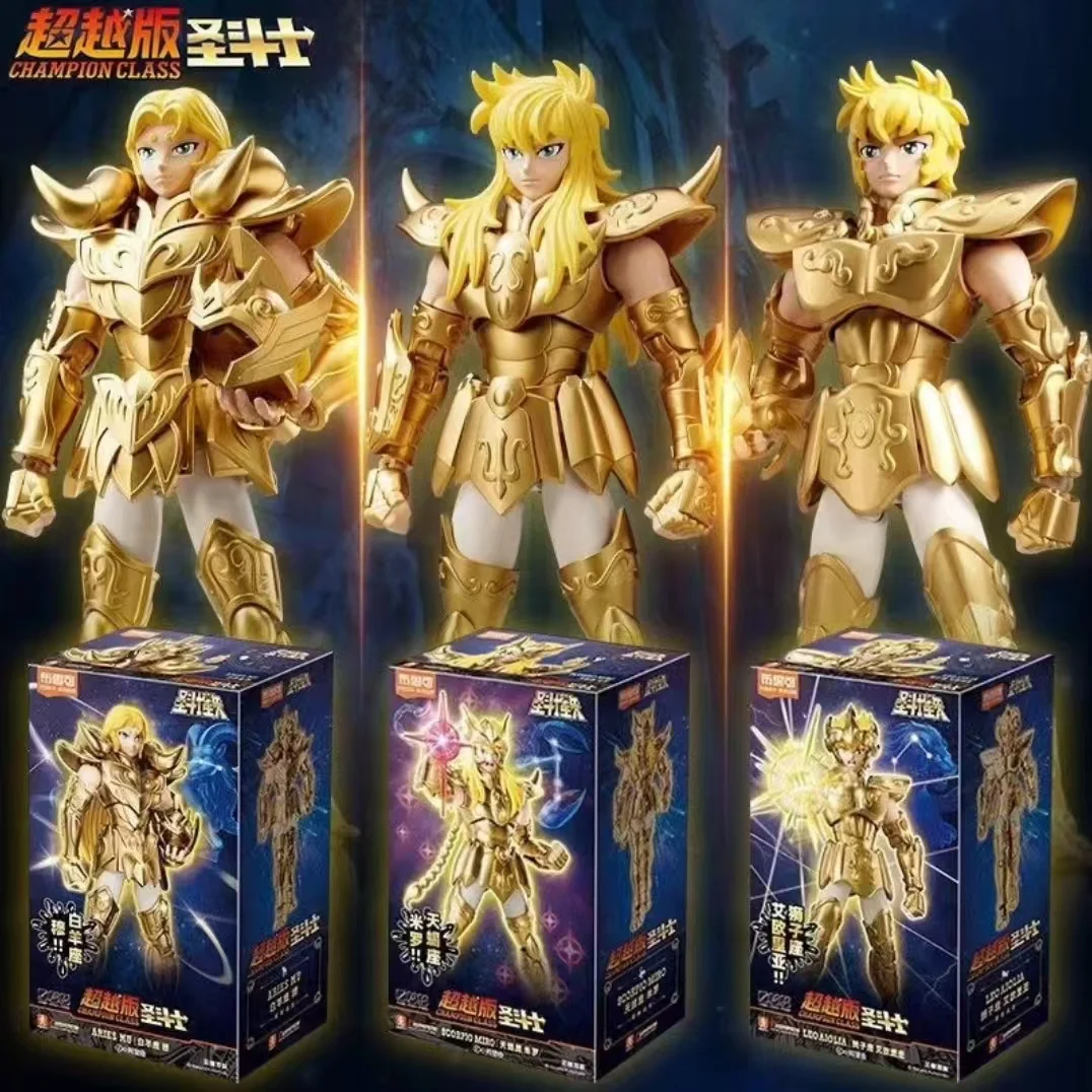 Saint Seiya Action Figure Blokees Champion Class Aries Mu Anime Figure Masami Kurumada Decortion Kids Christmas Gifts Collection