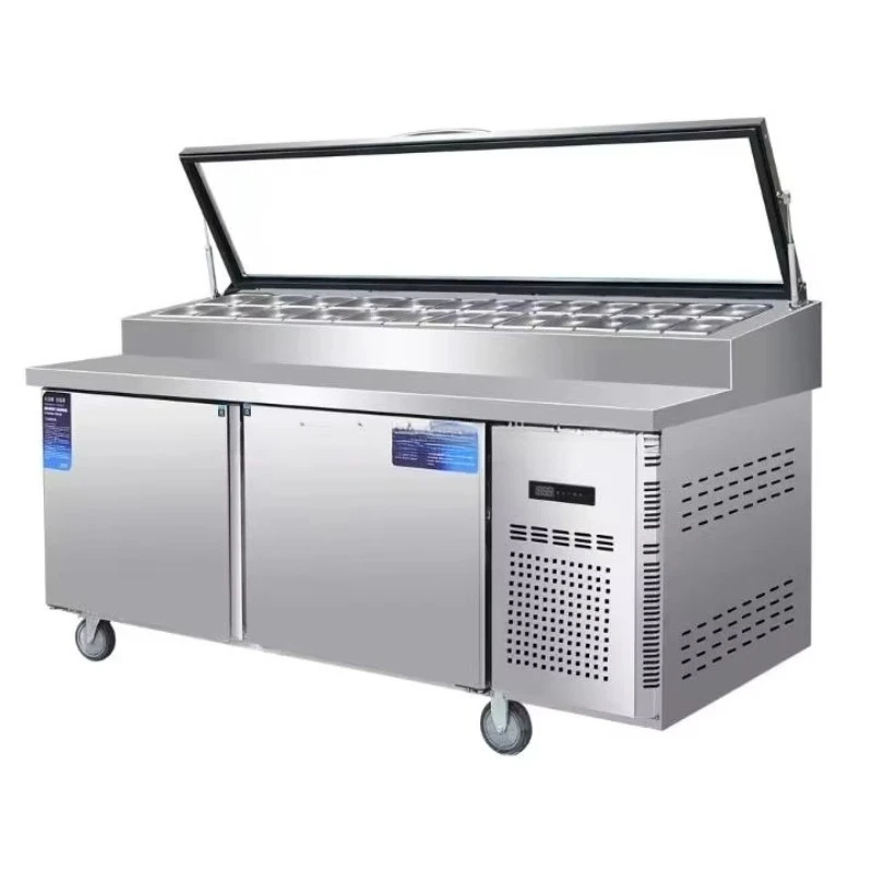 High-quality commercial fresh-keeping refrigerator pizza display cabinet 201/304 stainless steel digital version