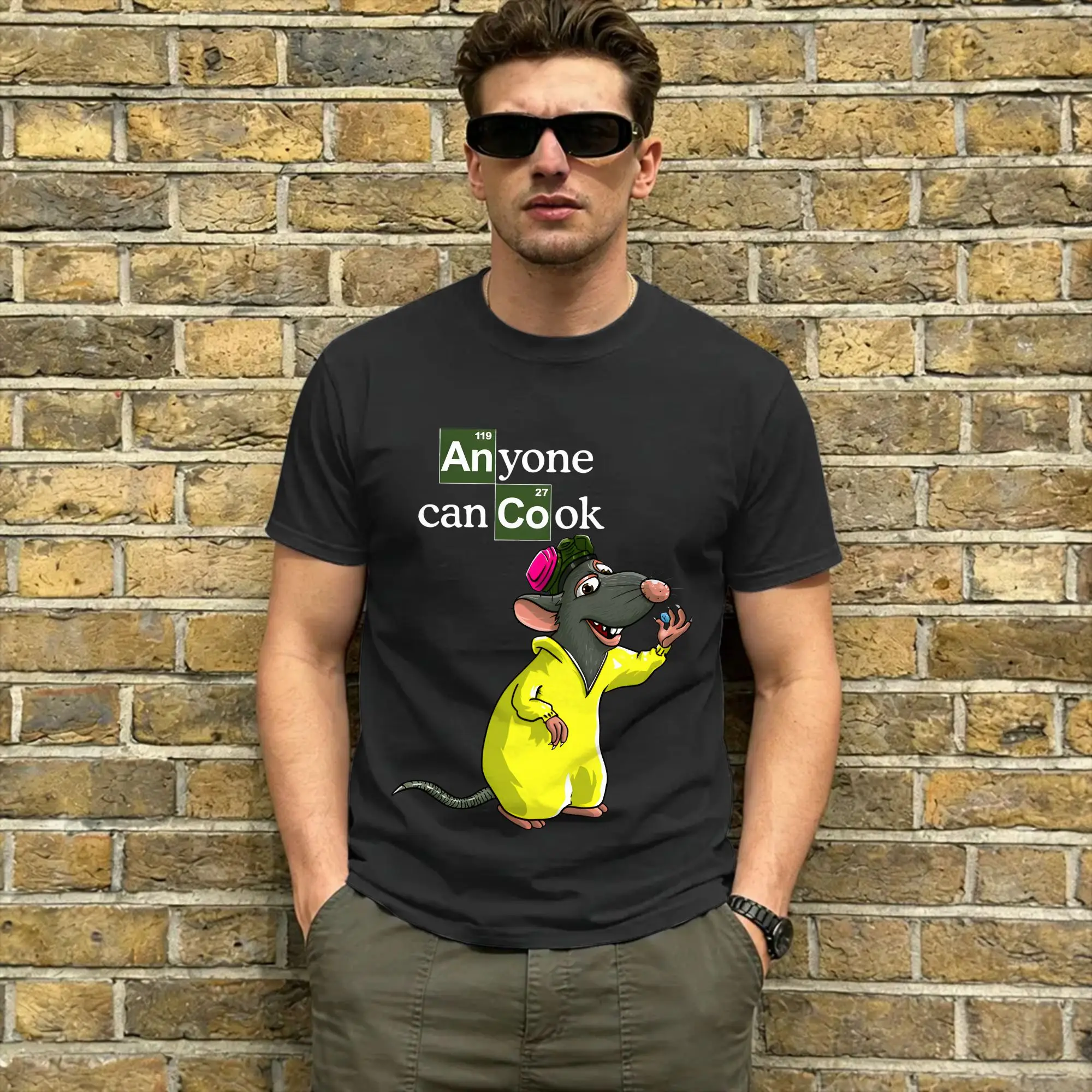 Breaking Rat T Shirt Men Cotton Funny T-Shirts Crewneck Ratatouilles Tee Shirt Short Sleeve Clothes Summer