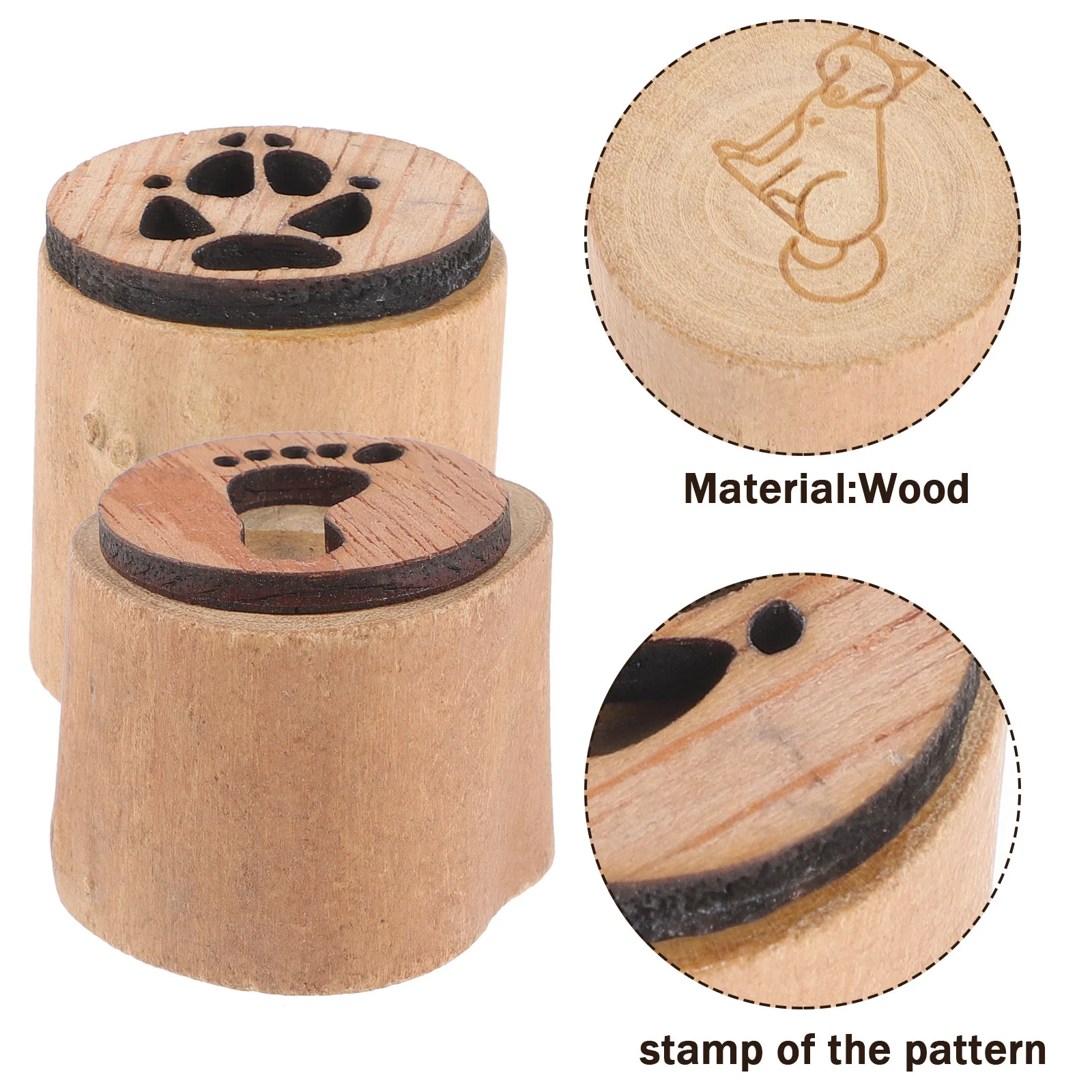 1 Set of Wooden Stamps Retro Stamp DIY Footprint  Stamp Outdoor Stamp DIY Stamps footprint stamps stamps for crafts