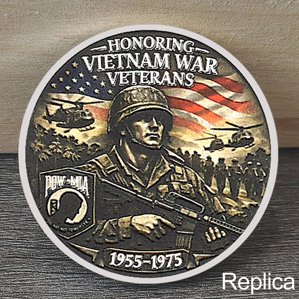 Honoring Vietnam War Soldiers Coin Military Veteran Collectible Service & Sacrifice Tribute Token USA Armed Forces Gift replica