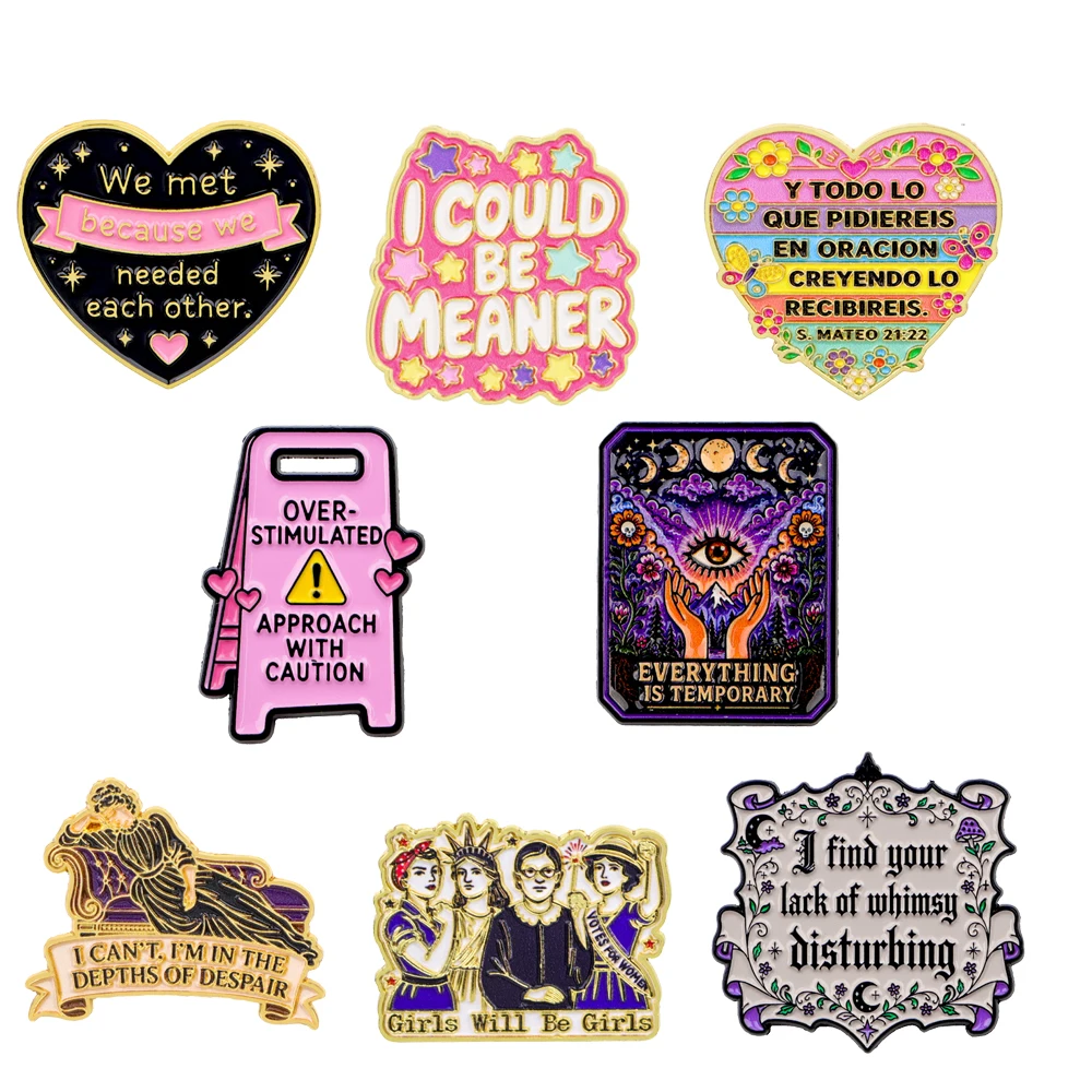 Men'S Accessories Quotes - Funny Quote Soft Enamel Pins Gothic