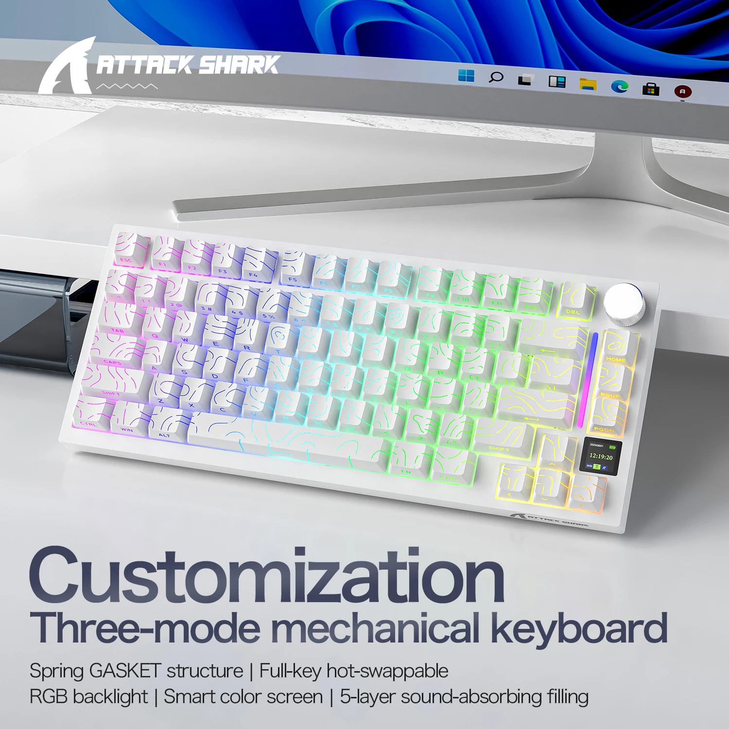 ATTACK SHARK X820 ULTRA 75% Tr - Gaming Keyboard Bluetooth review and price