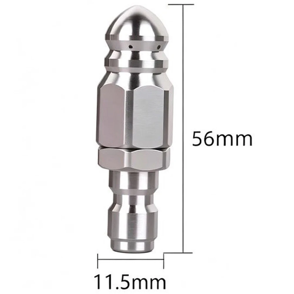 1/4 Inch Threaded Pressure Washer Nozzle for Drain Line Flushing - High-Strength Aluminum Alloy and Stainless Steel Components