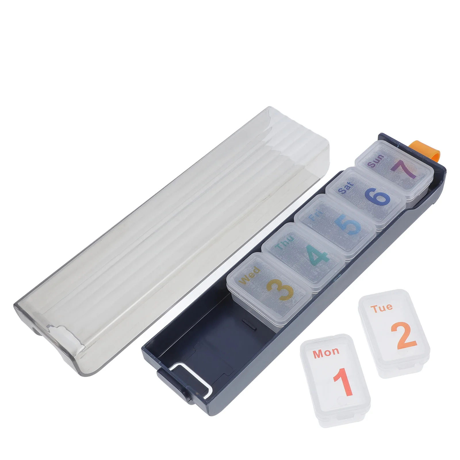 

1 set 1 Set Portable Medicine Dispenser 7-Day Pill Organizer Weekly Travel Pill Box Compact Vitamin Container For Office Home