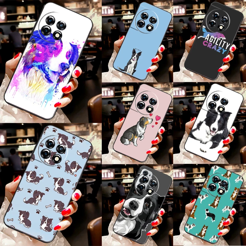 Border Collie Dog Case For OnePlus 13 13R 12 12R 11 9 10 Pro 8T 9RT 10T 10R Nord 4 CE 2 3 Lite N20 N30 Cover