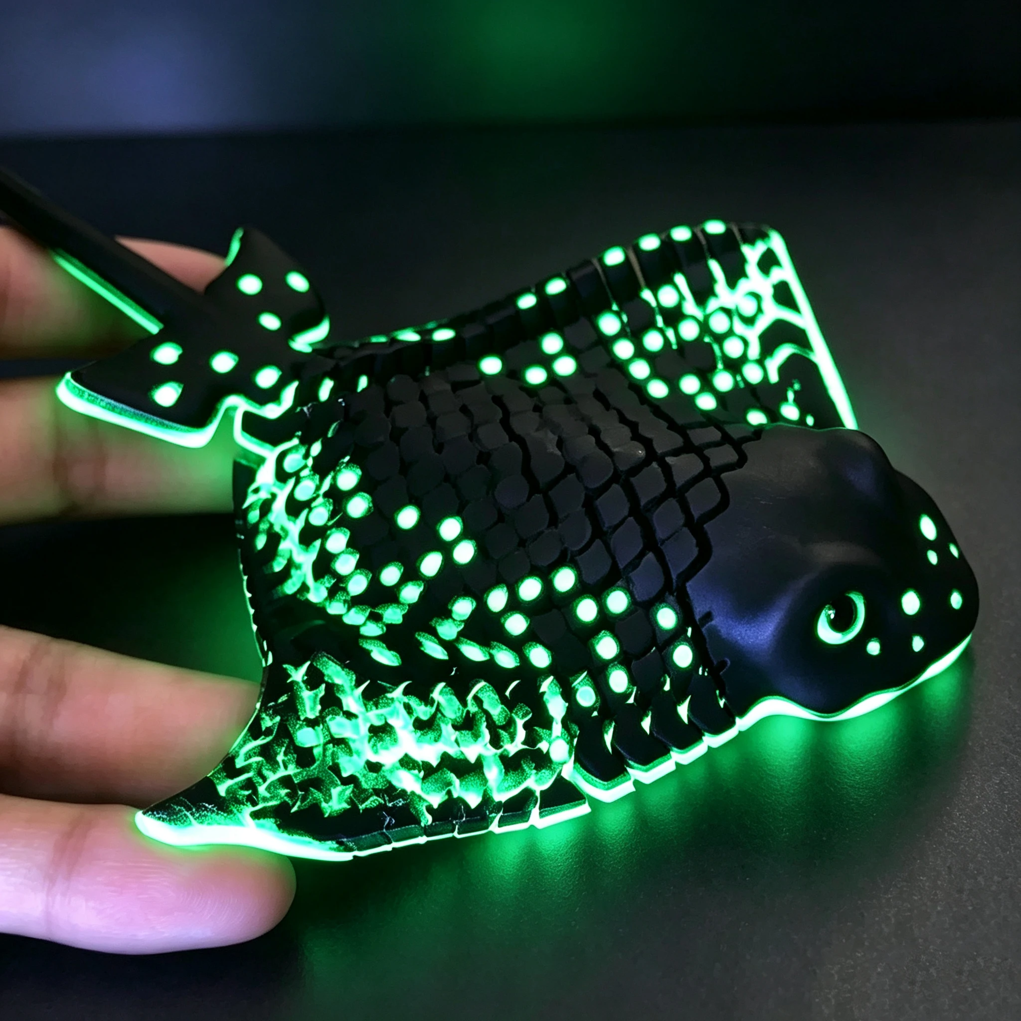1pc Aquatic Animal Bionic Desktop Relief Decoration 3D Printed Luminous Manta Ray Stingray Toy Flexible Sea Creature Gift