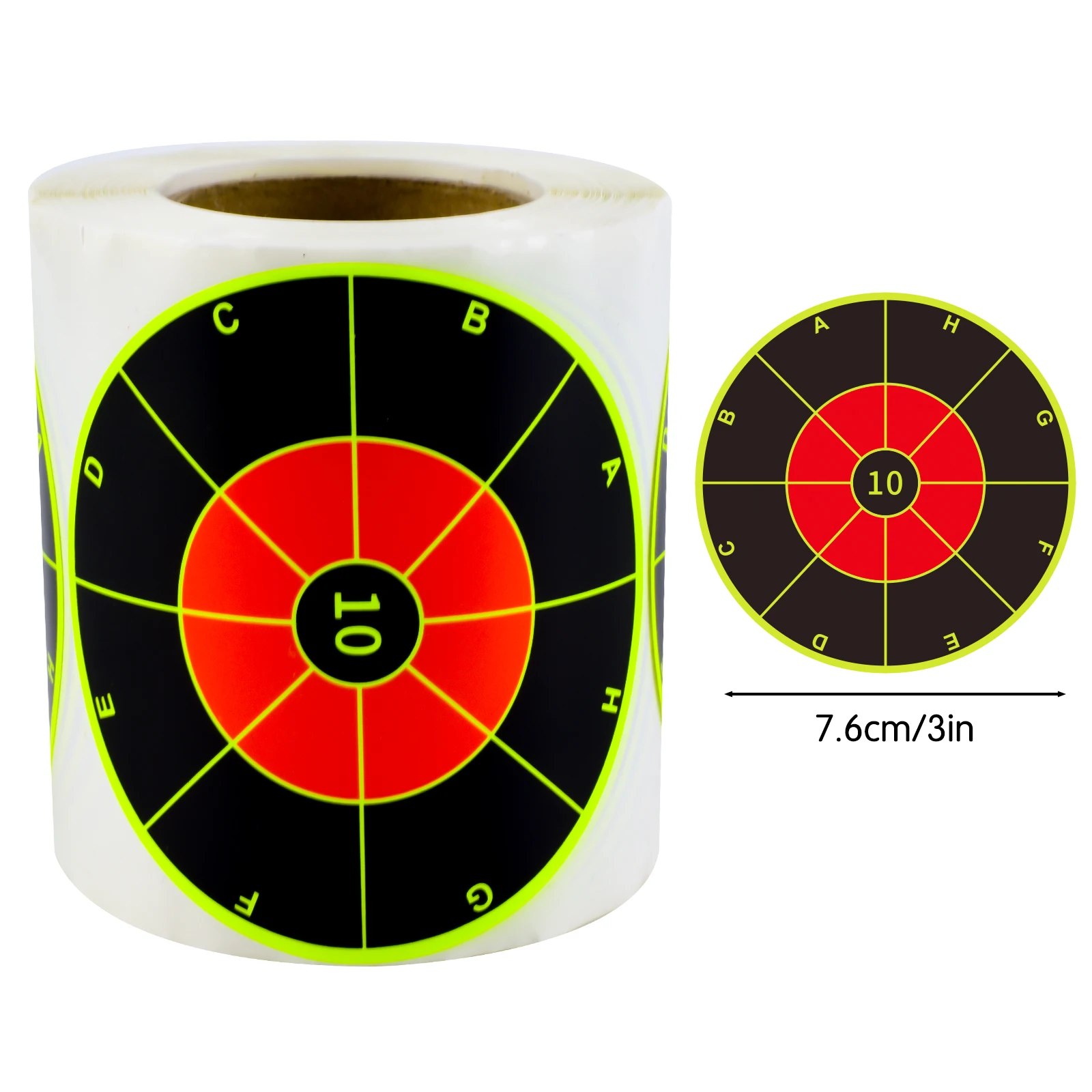 200 pezzi pennarelli per lettere rotondi da 3 pollici adesivi per schizzi per esercitazioni di tiro forniture per allenamento bersagli adesivi etichette a colori fluorescenti (può essere utilizzate per la pratica della vera pistola e la pratica della pistola ad aria compressa) bersagli da tiro