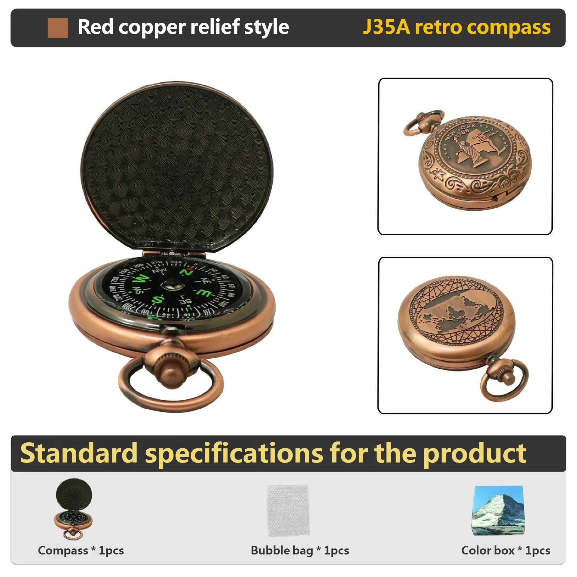 بوصلة ساعة الجيب الرمزية الخالدة، حافظة تخفيف من سبائك الزنك، تحية كلاسيكية للاستكشاف، هدية مثالية، لمستكشف المشي لمسافات طويلة #5