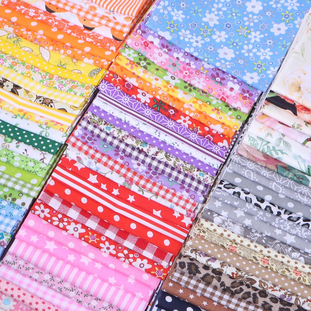 7pcs Squares Cotton Fabric Printed Cloth Colorful Floral Cloth For DIY Patchwork Needlework Quilting Sewing Handmade Material