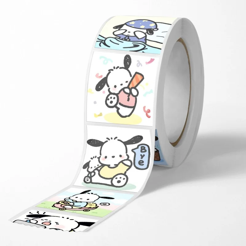 500PCS/Roll Pochacco Anime Stickers Cute Melody Cartoon Decals Toy Journal Notebook Guitar Phone Kid Reward Sticker Gift