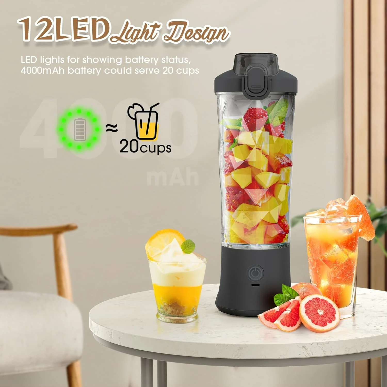 Удобный и портативный персональный блендер — компактный комплект из 2 мини-блендеров для смузи для вкусных коктейлей и смузи в любом месте