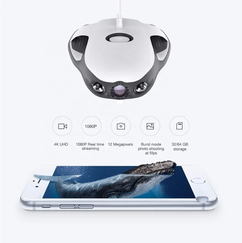 손으로 제어되는 원격 제어 카메라 보안 잠수함 매핑 페이로드 방수 대형 수중 GPS 드론 4k 모터 드론