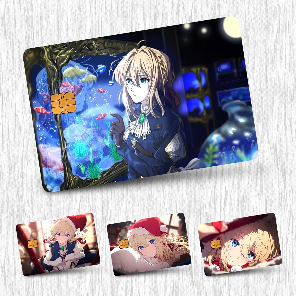 V-Violet Evergarden Card Stickers Credit Card DIY Card Protector Stickers Waterproof Film Skin Cover