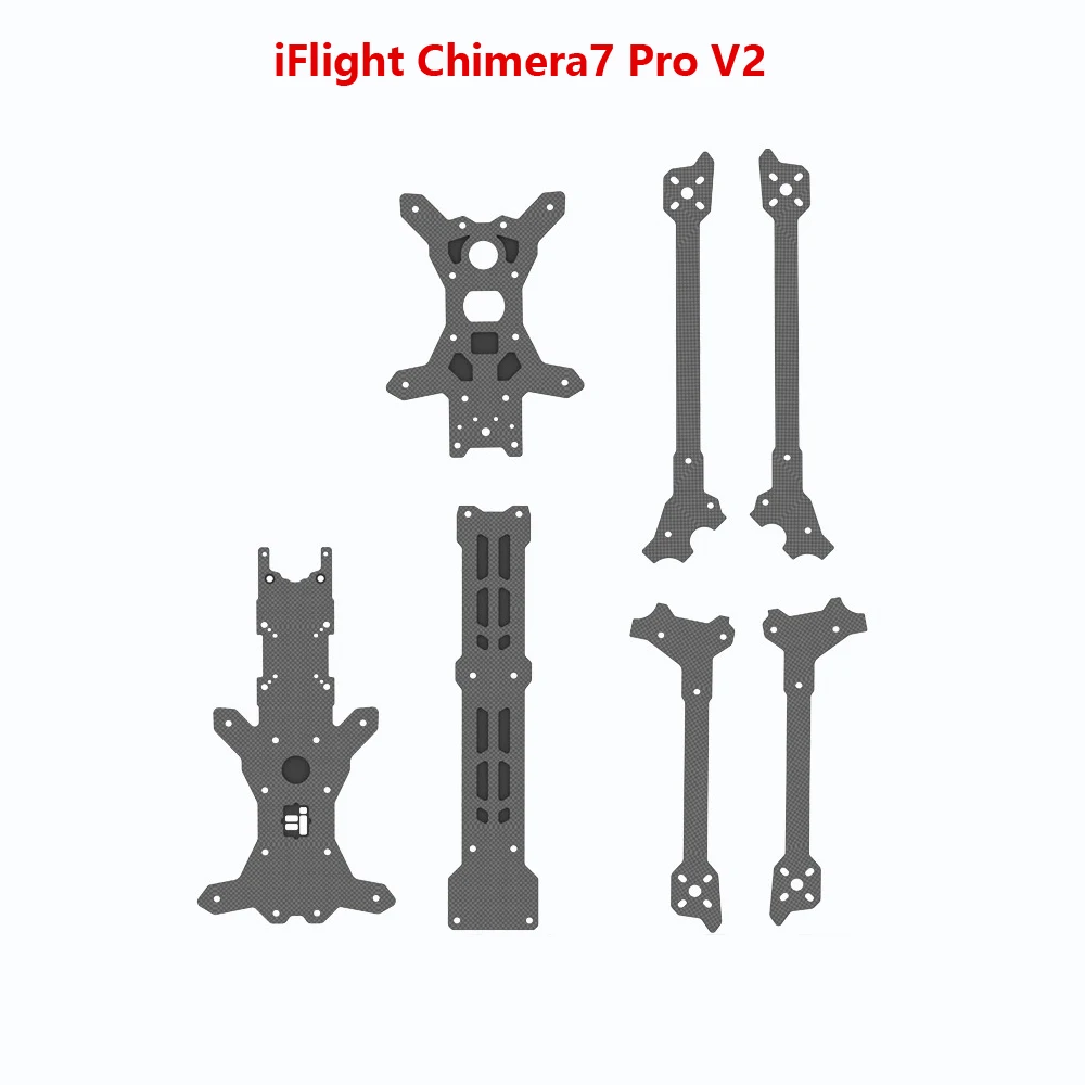 Оригинальные запасные части iFlight Chimera7 Pro V2 FPV для боковых панелей/средней пластины/верхней пластины/нижней пластины/рычагов/винтов