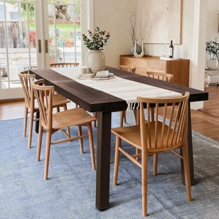 6 Person Acacia Wood Dining Table for Kitchen
