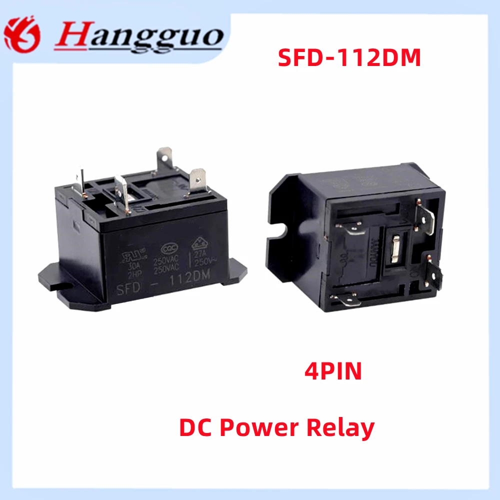 30A Original SFD-112DM 12VDC SFD-124DM 24VDC 4PINS 30A DC Power Relay 12V 24V Replaceable HF37F-012-1H HF37F-024-1H