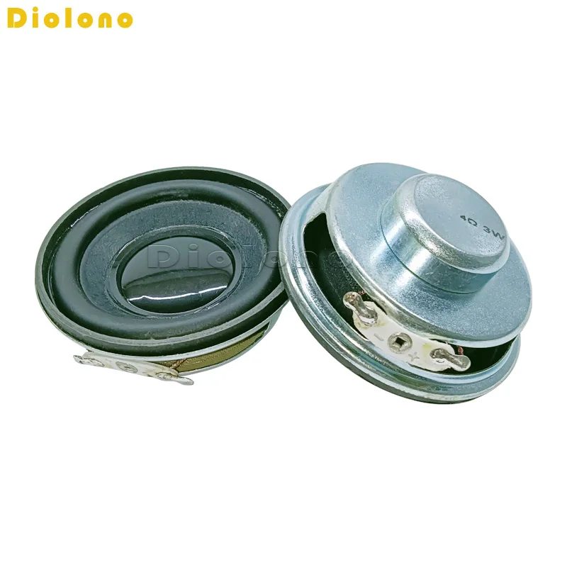 2pcs 4Ohm 3W Loudspeaker 50MM 2inch Speaker 22MM Internal Magnetic 16MM Voice Coil Single Magnet PU Edge Black Bright Hat