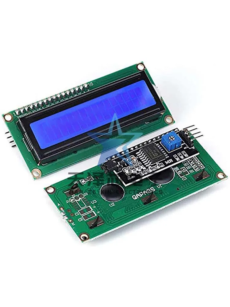 Blauer Bildschirm, gelber grüner Bildschirm, Iic/I2C 1602, LCD-Bildschirmmodul, LCD1602A, blauer Bildschirm mit Modul hinter