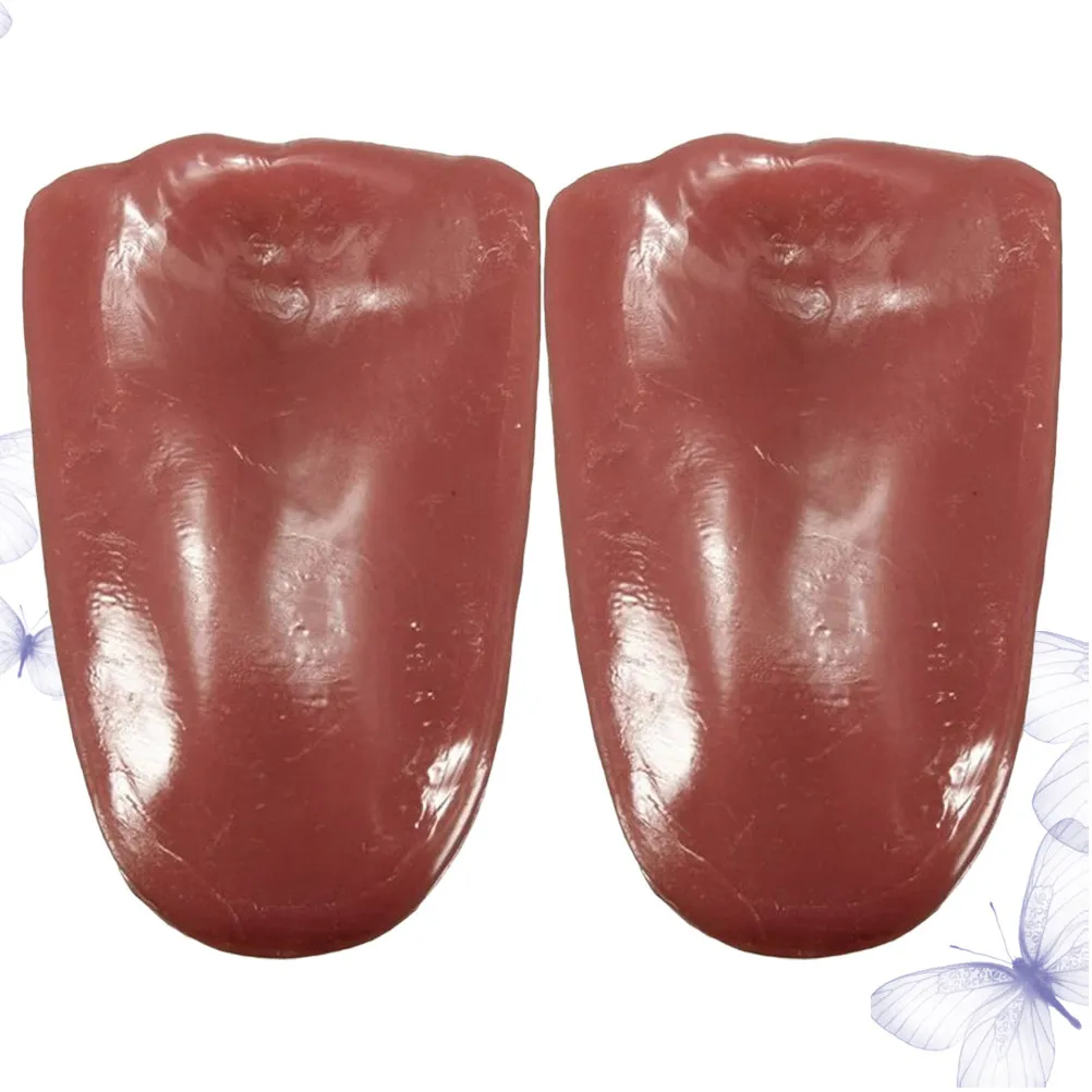 ลิ้นปลอมแบบยืดหยุ่น 2 ชิ้น ดีไซน์สมจริง คุณภาพพรีเมียม ของตกแต่งสุดหลอนสำหรับฮาโลวีน บ้านผีสิง และงานเทศกาล