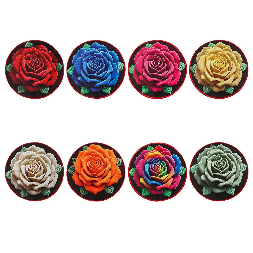 Non-slip Rose Floor Mat Quick Dry 23.6 x 23.6 inches Blanket Dirt-resistant Absorbent Door Gasket for Living Room Bedroom