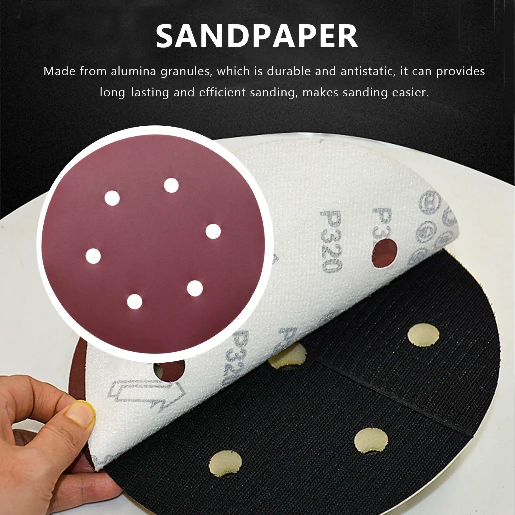 

ABVG-150Mm Sanding Disc, 6 Inch Hook And Loop Sanding Pads, 100 Pcs Sandpaper Set Assorted Grits For Random Orbital Sander