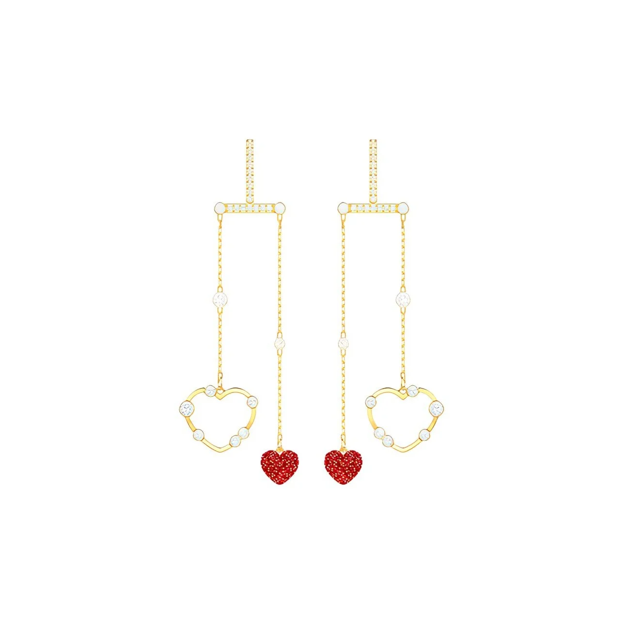 Brincos de cristal sintético Swarovski OXO femininos vermelhos 5460324