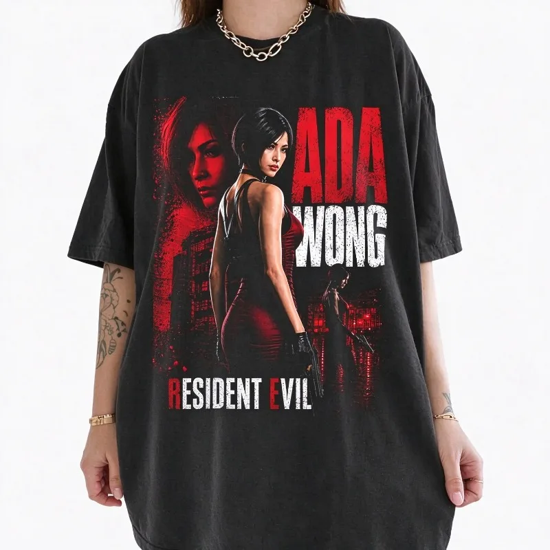 Retro Ada Wang T-shirt, Resident Evil T-shirt, Survival Horror Game T-shirt, Suitable for Both Men and Women in All Seasons