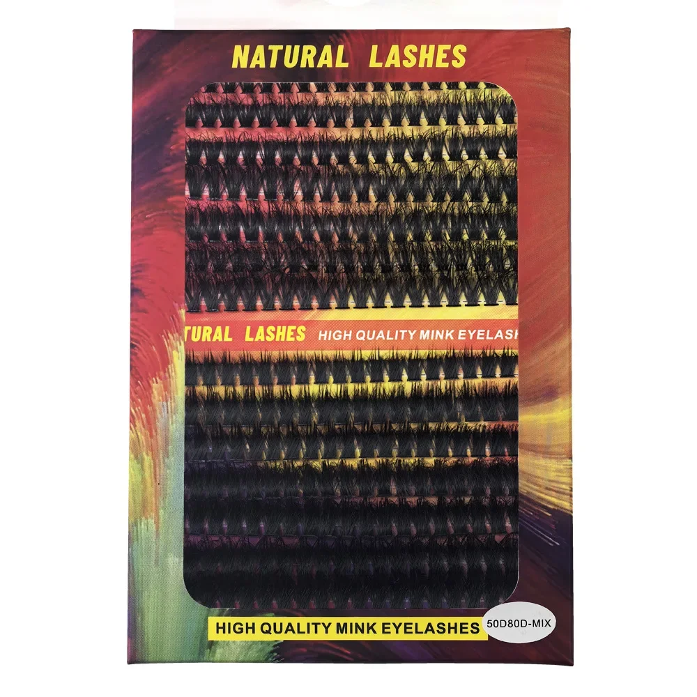Clusters de cils 280 pièces Cluster cils 50d/80d Extensions de cils aspect naturel cils D Curl moelleux Cluster bricolage Extension de cils