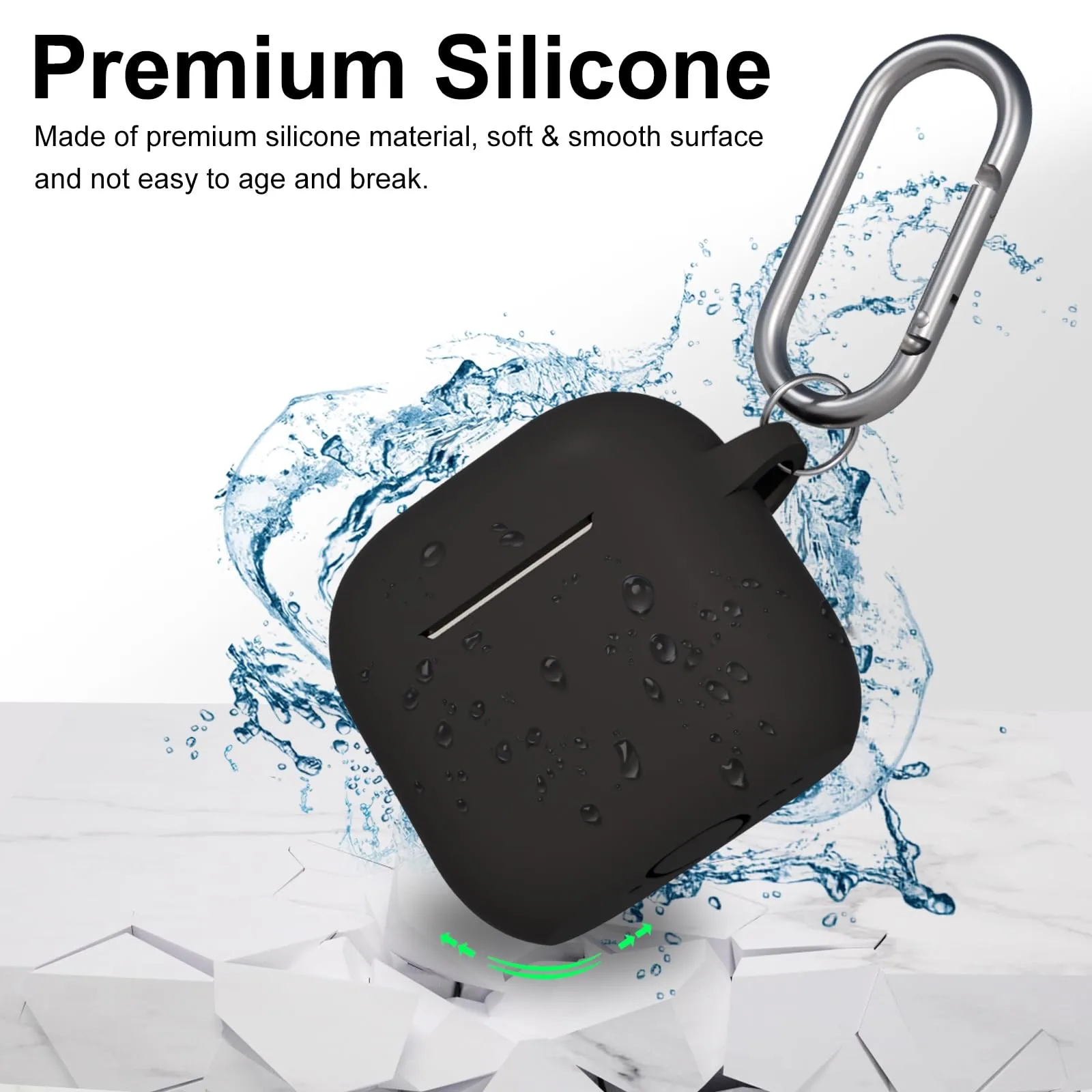 Juste de protection en silicone avec kit de nettoyage, peau douce, porte-clés, 4e étui, AirPods, 2024
