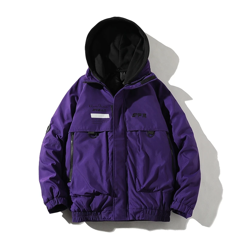 Oversized com capuz dos homens parkas estilo coreano moda masculina algodão acolchoado casaco harajuku casaco de casal quente engrossar jaqueta de inverno