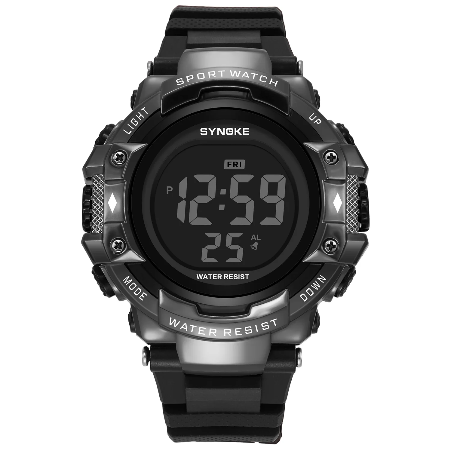 Digital LED Watch For Men Multifunction Alarm Electronic Clock 50M Waterproof Watch,SYNOKE 9829