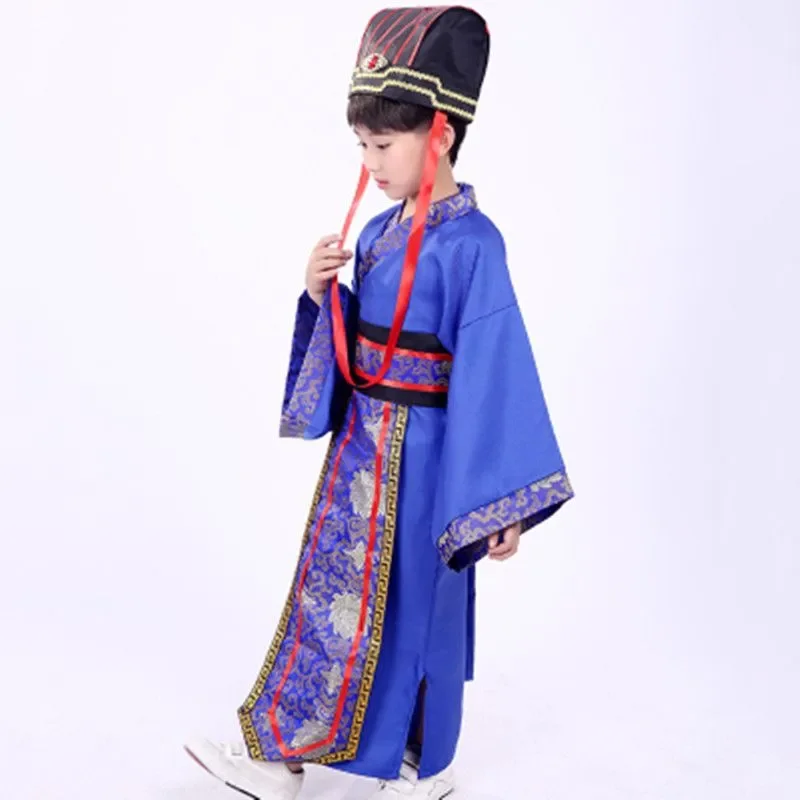 Jubah Cina kostum mahasiswa sarjana kuno Kimono Anak Dewasa Tiongkok tradisional Vintage etnik cosplay kostum anak Hanfu