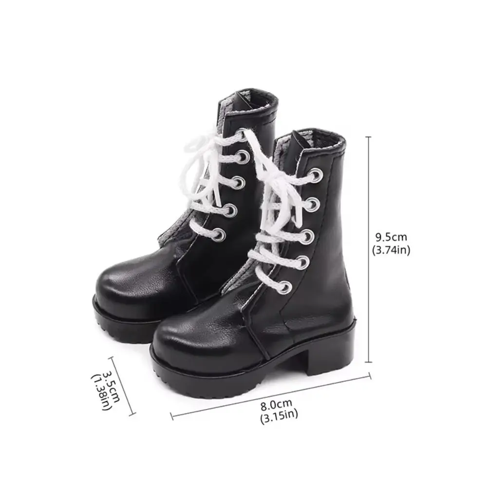 Bottes de poupée rétro marron pour filles, chaussures en cuir décontractées, chaussures de poupée de 60cm, Mini chaussures faites à la main, bottes longues, 1/3 BJD