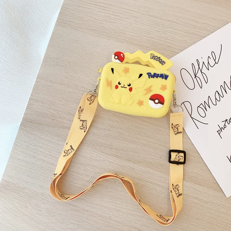 

Creative Kawaii Pokemon Pikachu Silicone Bag Lilo & Stitch Kids Soft Fashion Little Girl Coin Purse Cute Diagonal Shoulder Bag