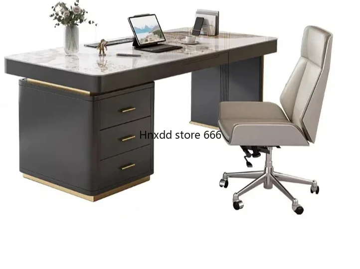 Stone Plate Desk Home Study Desk Light Luxury Modern Designer Advanced Sense Computer Desk