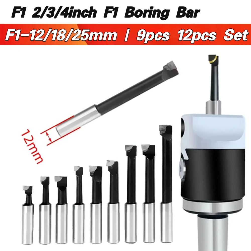 F1 Boring Hole Boring Bar Set Tungsten Carbide Bar Boring Head MT2 MT3 MT4 R8 BT NT Boring Bar Set Boring Device F1 Boring Tool