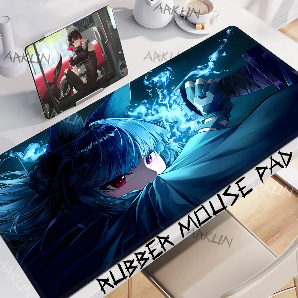 

XXL Kawaii Pretty Cool Miyabi Hoshimi Popular Top Zenless Zone Zero Lock Edge Mouse Pad Large Computer Gaming Keyboard Desk Mat