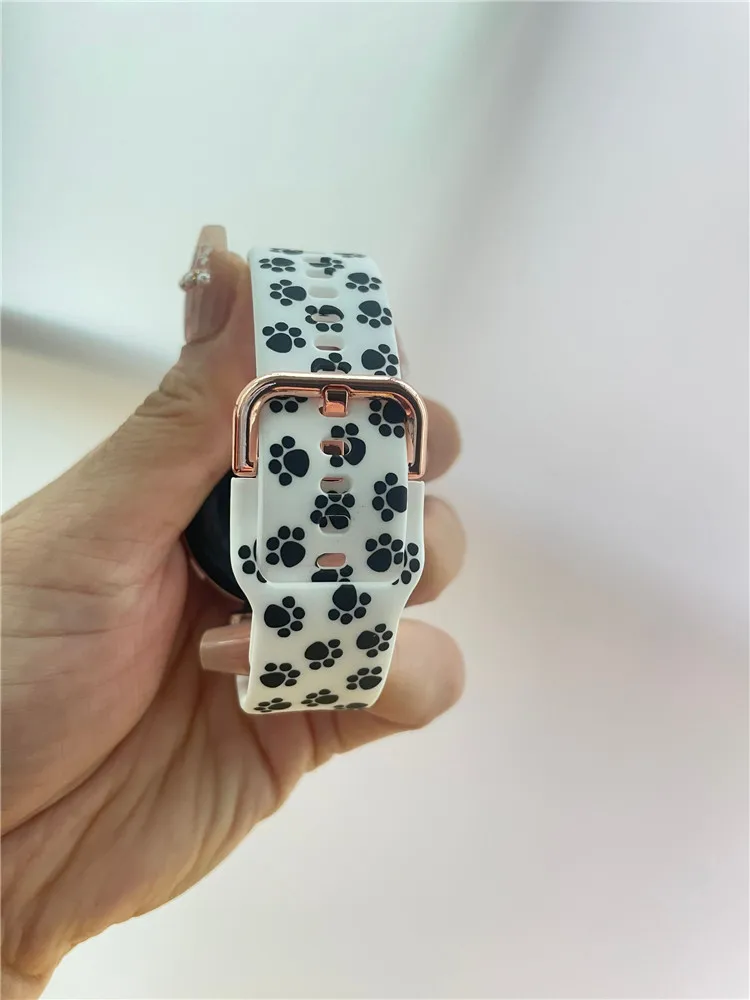 레오파드 무늬 귀여운 실리콘 시계 밴드, 화웨이 GT4 GT3 GT2 스마트 교체 스트랩, 41mm, 46mm GT3pro 용, 18mm, 20mm, 22mm